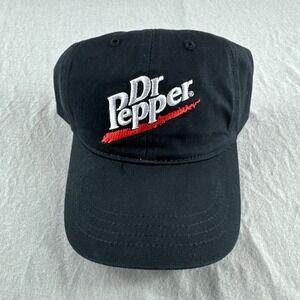 Dr Pepper Captiv8 Promotions Hat Adjustable Cap OSFM Black Vtg Y2K 90s Logo NEW